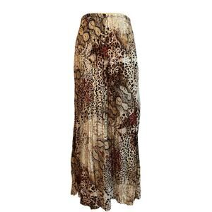 Acorn Micro Pleated Silk Skirt Size Medium Broomstick Boho Snake Print Fall 90s
